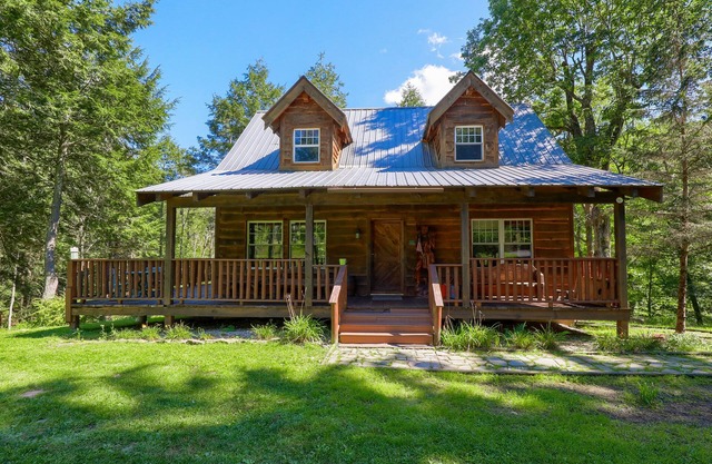 Timber framed cabin nestled in the Pocono Mountains on a private estate