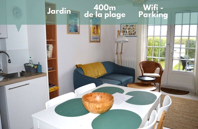 Triplex with garden - wifi - 400m from the beach