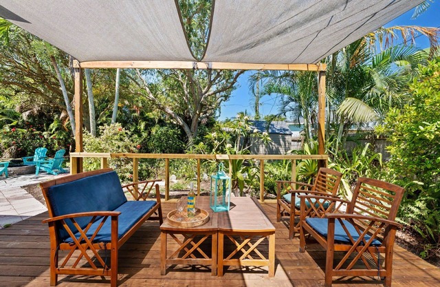 Tropical Beachside House w/Backyard Oasis, Fire Pit, BBQ & Outdoor Patio