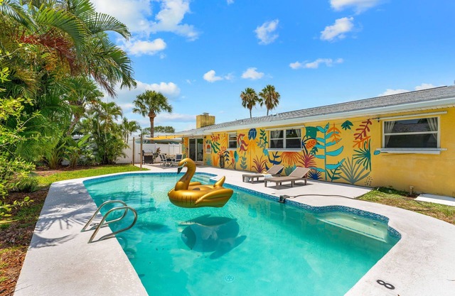 Tropical-Inspired Beachside Home w/BBQ Grill & Heated Pool