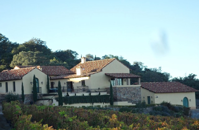 Tuscan Inspired Vineyard Estate With Panoramic Vineyard And Mountain Views