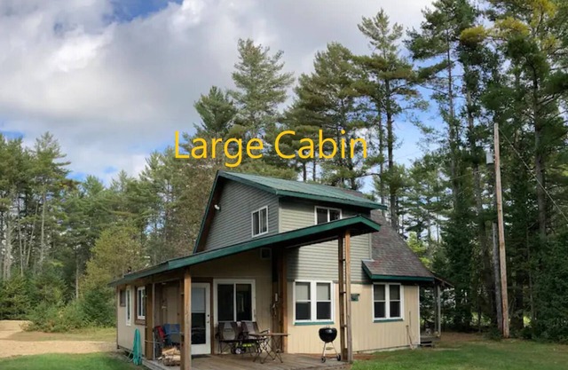 Two Adirondack cabins with mountain views and river access