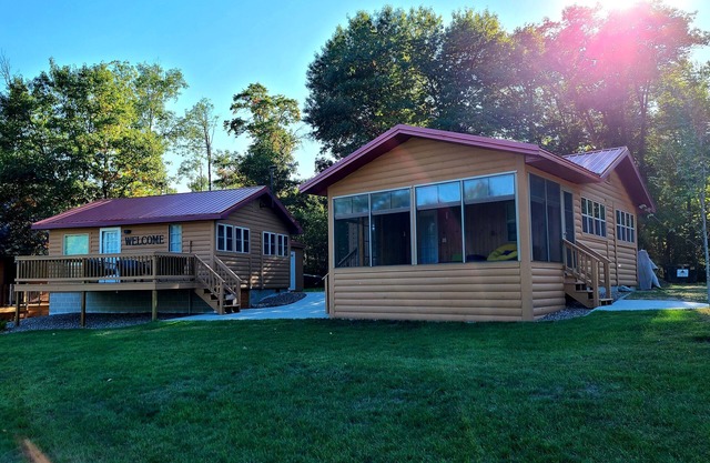 Two cabins right on the lake, including shared game room!