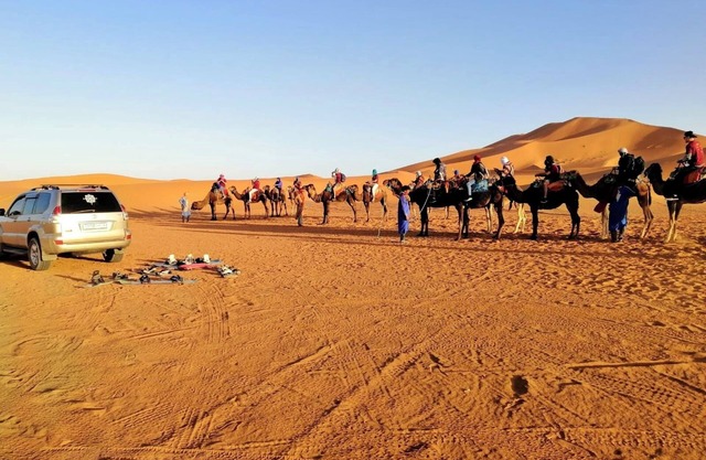 Unforgettable night in luxury aunts in the Merzouga dessert!
