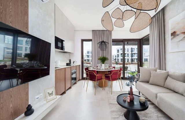 Unique interiors in a modern seaside marina