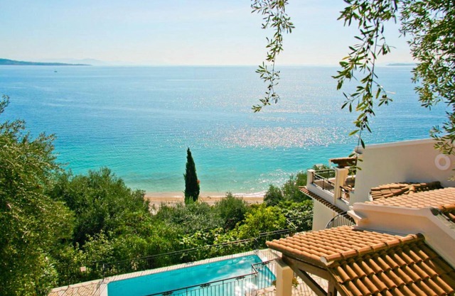 Villa Kerkyroula Large Private Pool Walk to Beach Sea Views A C Wifi Car Not Required - 1972