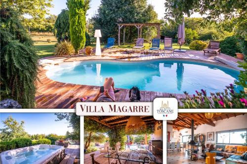 Villa Magarre Climatisée, Piscine Chauffée, Spa, dans un Cadre Naturel Envoûtant