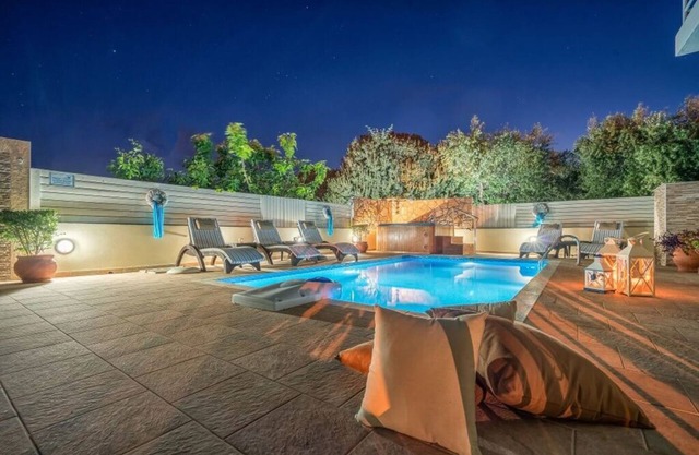 Villa with private pool, water massage pool and sea view roof garden