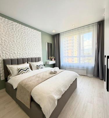 Almaty Apartment | Двухкомнатная квартира с дизайнерским интерьером и видом на горы