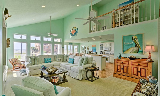 Indian Beach House | 1 Block to Beach: Family Getaway in Galveston!