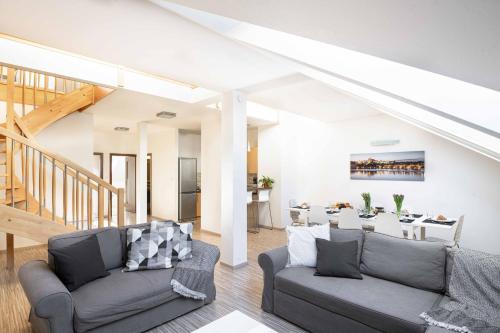 Vinohrady Apartment | 150m² 4BR Duplex Near Metro & Prague Center