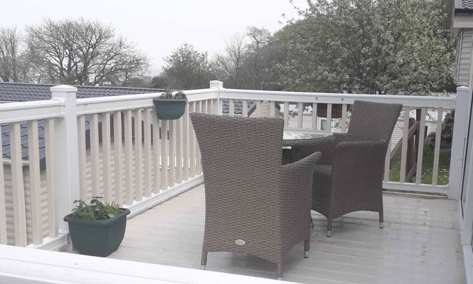 Bucks Cross House | 20 Glade holiday lodge rental with verandah, Bideford Bay Holiday Park
