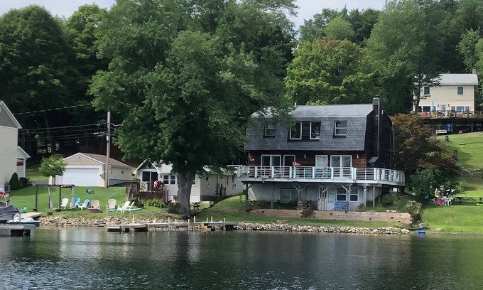 Newtonville House | 3 Bedroom Lakefront Home with Hot Tub & Fireplace