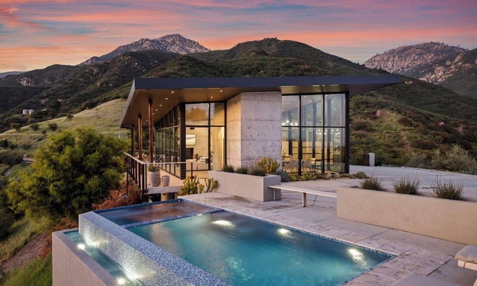 Mission Canyon House | 360 Views at Spyglass a modern masterpiece with an Infinity Pool
