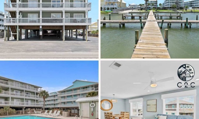 Gulf Shores Apartment | 3BR Condo with Gulf Views,Pool,Boat Launch & Dock