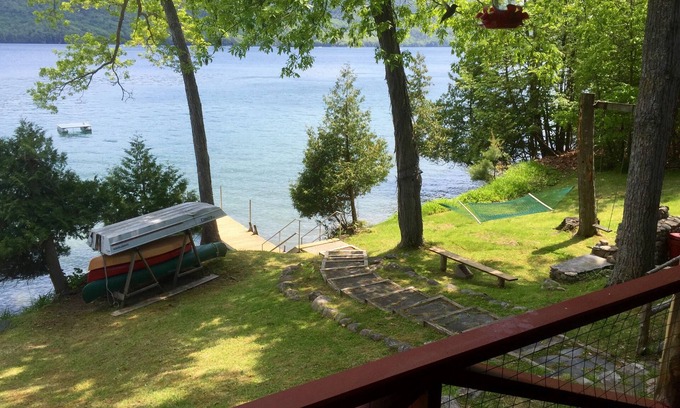Silver Bay Cabin | 4 Br Lake George Waterfront Home W/Dock, Rocking Porch, & Spectacular View