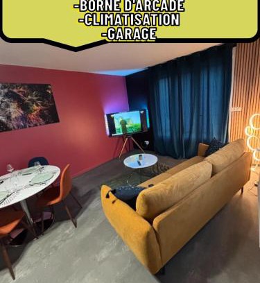 Yzeure Apartment | 5 min Moulins Duplex -Clim -wifi -borne d arcade -garage 25 min LE PAL