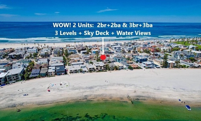 South Mission Beach House | 5 Outdoor Spaces * 3,000sf Interior * Water Views