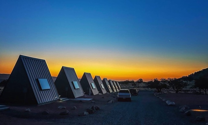 Teasdale Cabin | #51 Star-Gazing A-frame cabin, King Bed, No Pets, Bathroom located at Bath house