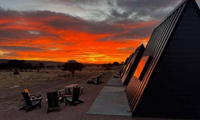 Teasdale Cabin | #60 Star-Gazing A-frame cabin 2 double beds, pet friendly, bathroom at bathhouse