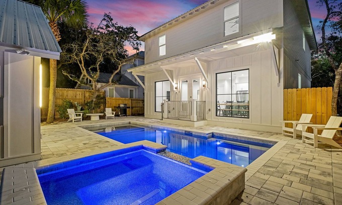 Crystal Beach House | 76 Sunfish St, Brand New, Pool & Spa, Game Room, Walk to Deeded Beach!