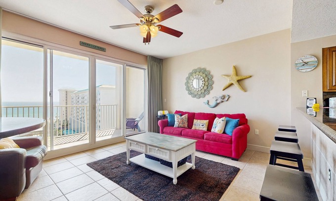 Miramar Beach Condo | 9th-floor ocean-view condo near beach with heated outdoor pool, gym, balcony