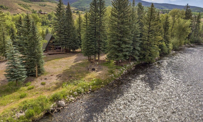 South Forty Cabin | A-Frame Cabin On The Blue River, Big Deck, Fishing, Easy Drive to Town