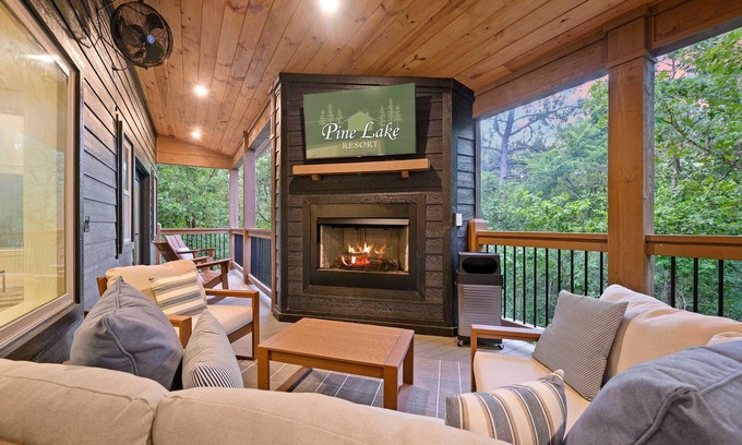 Broken Bow Cabin | A private, bright, modern rustic cabin – surrounded by trees.