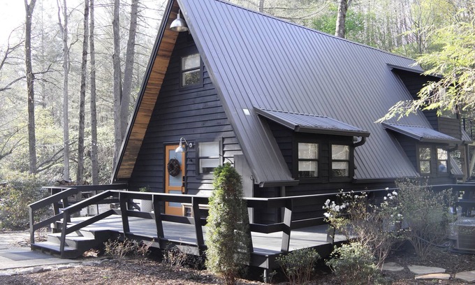 Cashes Valley Cabin | A Simple Song: A-frame cabin located on Fightingtown Creek