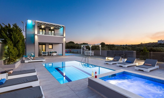 Geropotamos Villa | Angelina Villa, Superb sea views, 5' to sandy beach & shops, whirlpool