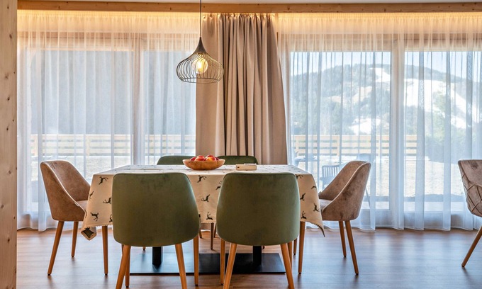 Mareo Apartment | Apartment "Les Ciases Chalets Dolomites Apt 1" with Private Balcony, Shared Terraces & Wi-Fi