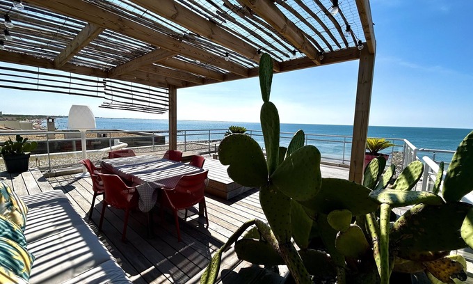 Carnon-Plage Apartment | APARTMENT OF STANDING PANORAMIC VIEW ON THE SEA. DIRECT BEACH. POOL