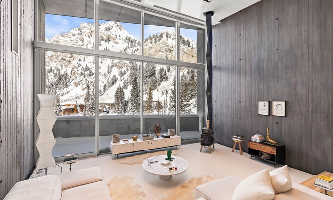 Salt Lake Mountain Resorts House | Architectural Gem by InvitedHome | Ski-In, Sauna, Patio, Firepit, Unique