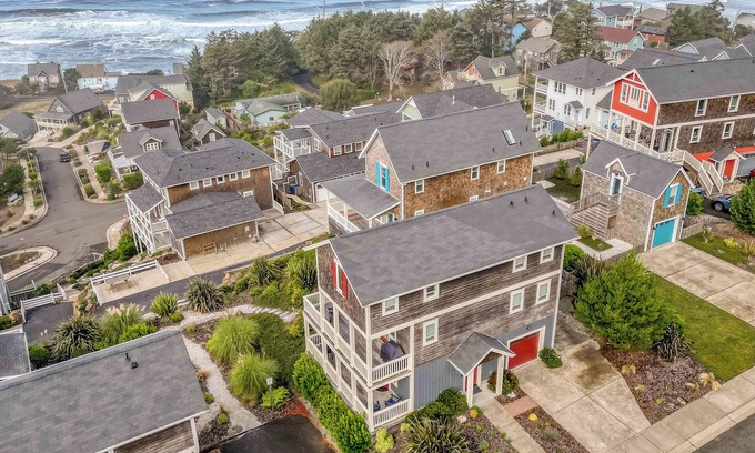 Nelscott House | Astonishing Ocean Views from this Hilltop Three-Story Luxury Home with Hot Tub!