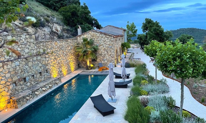 La Garde-Freinet Villa | Authentic stone bastide with pool and a magnificent view