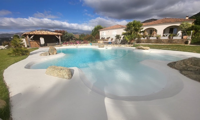 Calenzana Villa | Balagne luxury villa with private lagoon pool, sea and mountain views