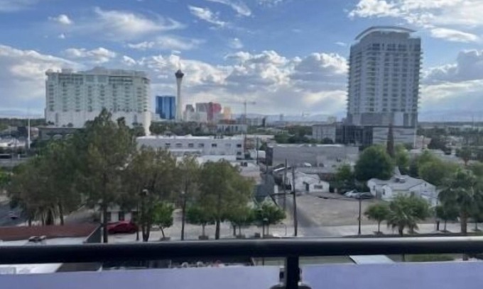Downtown Las Vegas Condo | Balcony Luxury High Rise Downtown Fremont Casinos