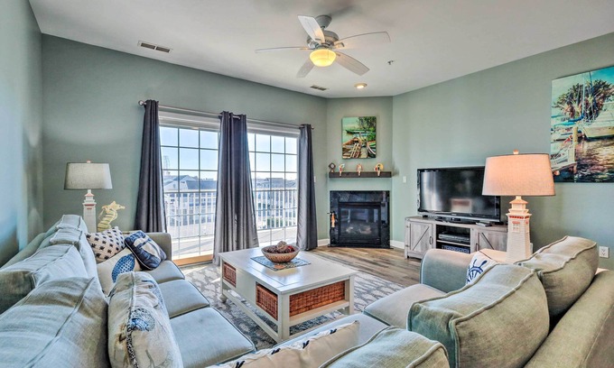Ocean City Condo | Balcony w/Inlet View: Dtwn Ocean City Condo