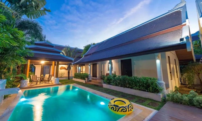 Maret Villa | Balinese-inspired 3-bedroom villa with private pool, garden, and 5-min walk to Bang Kao Beach