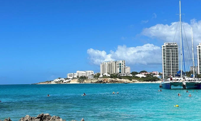 Maho Apartment | Beach front studio in Cupecoy. Private patio. Beautiful ocean sights and sounds.