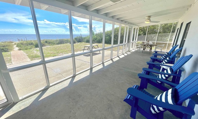 Alligator Point House | Beachfront bungalow with private direct beach access. Sleeps 8. Pet friendly!