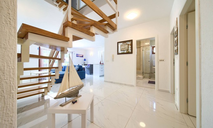 Njivice Apartment | Beachfront Oasis Krk Island, Njivice Gem 150sqm apt with private beach access