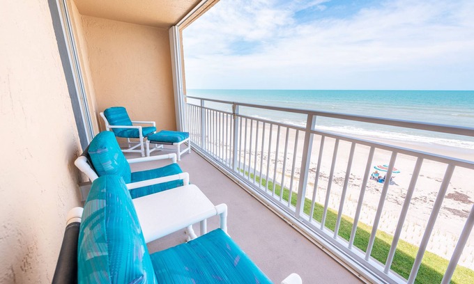 Indian Harbour Beach Condo | Beachfront Vacation Rental, Beautiful Views from the 3rd story balcony.