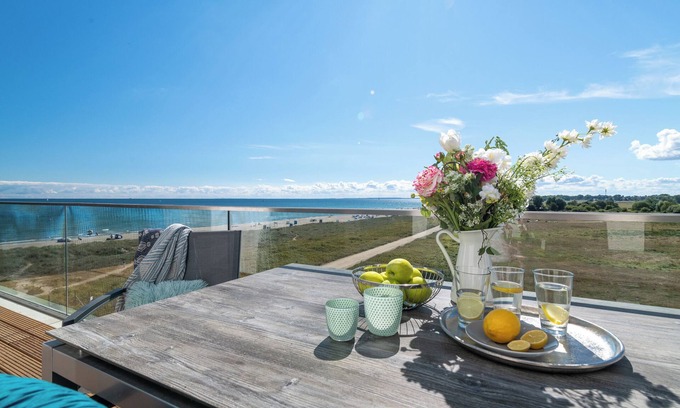 Olpenitz Apartment | "BeachViewTwo": Holiday apartment right on the beach with sauna, balcony & Baltic Sea view
