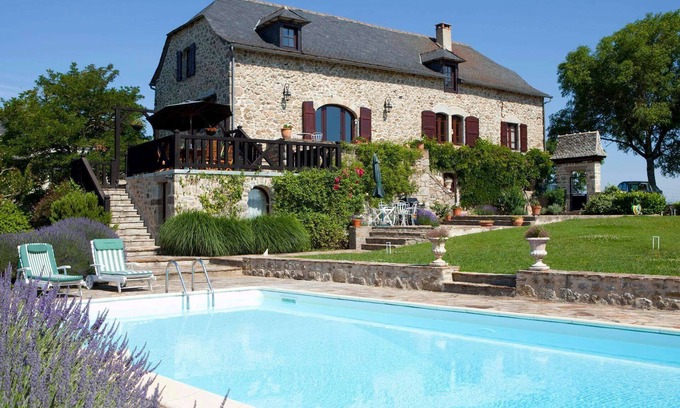 Saint-Andre-de-Najac Villa | Beautifully Restored Stone House, Private Pool, Idyllic Setting & Stunning Views 10 mins from Najac!