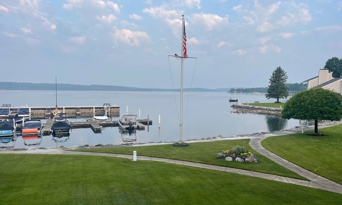 Boyne City Condo | Beautiful Landings 2-bedroom 3-bath Lake Charlevoix Condo w/Loft Sleeping Space
