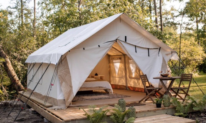 Campbellsport RV Rental | Beautiful Tent at Camp Northern Lights!