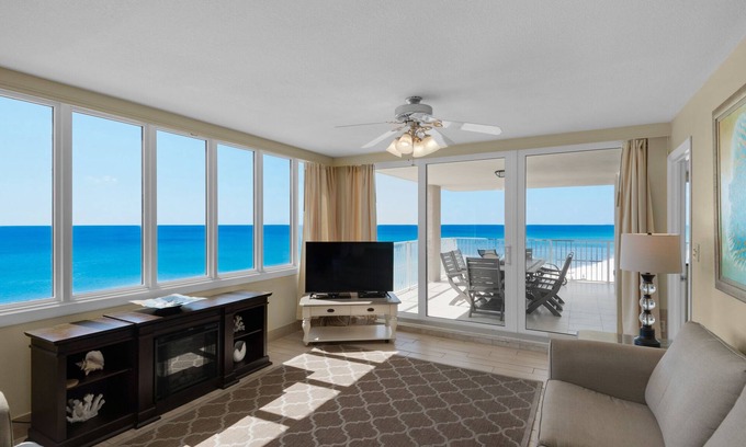 Gulf Lagoon Beach Condo | BEST VIEWS OF GULF HUGE WRAPAROUND BALCONY! 2 SETS OF BCH SRVC INCL!