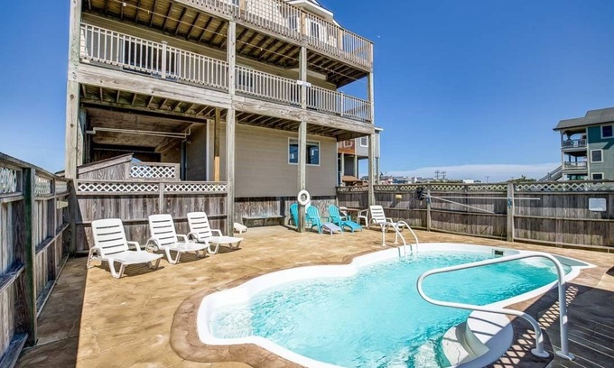 South Nags Head House | Blue Sky | 391 ft from the beach | Private Pool, Hot Tub | Nags Head