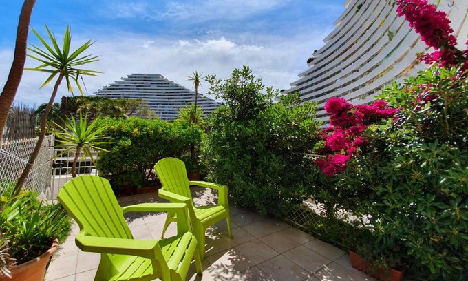 Villeneuve Loubet Beach Apartment | Blue terrace apartment - Marina Baie Des Anges